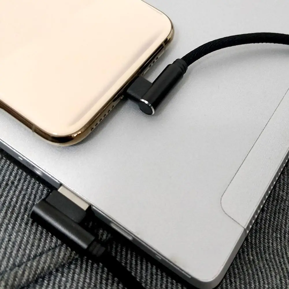 Кабель USB Type C для Samsung S9 S8 Plus S10 мобильный телефон 90 градусов локоть 2 4 А быстрая