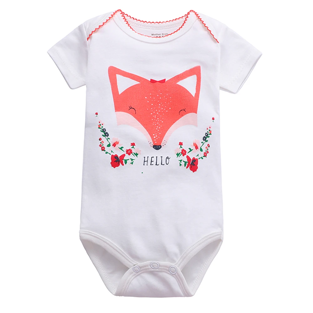 Хлопковый комбинезон для новорожденных с коротким рукавом на Возраст 3-24 месяца |