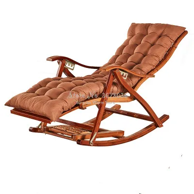 

A Foldadble Bamboo Rocking Chair Recliner Home Balcony Rocking Chair Recliner Adult Lunch Break Siesta Patio Chair