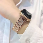 Ювелирные изделия ремешок для наручных часов Apple Watch 6 SE iWatch серии 5 4 44 мм 40 мм шикарный браслет из нержавеющей стали для Applewatch 38 мм42 мм