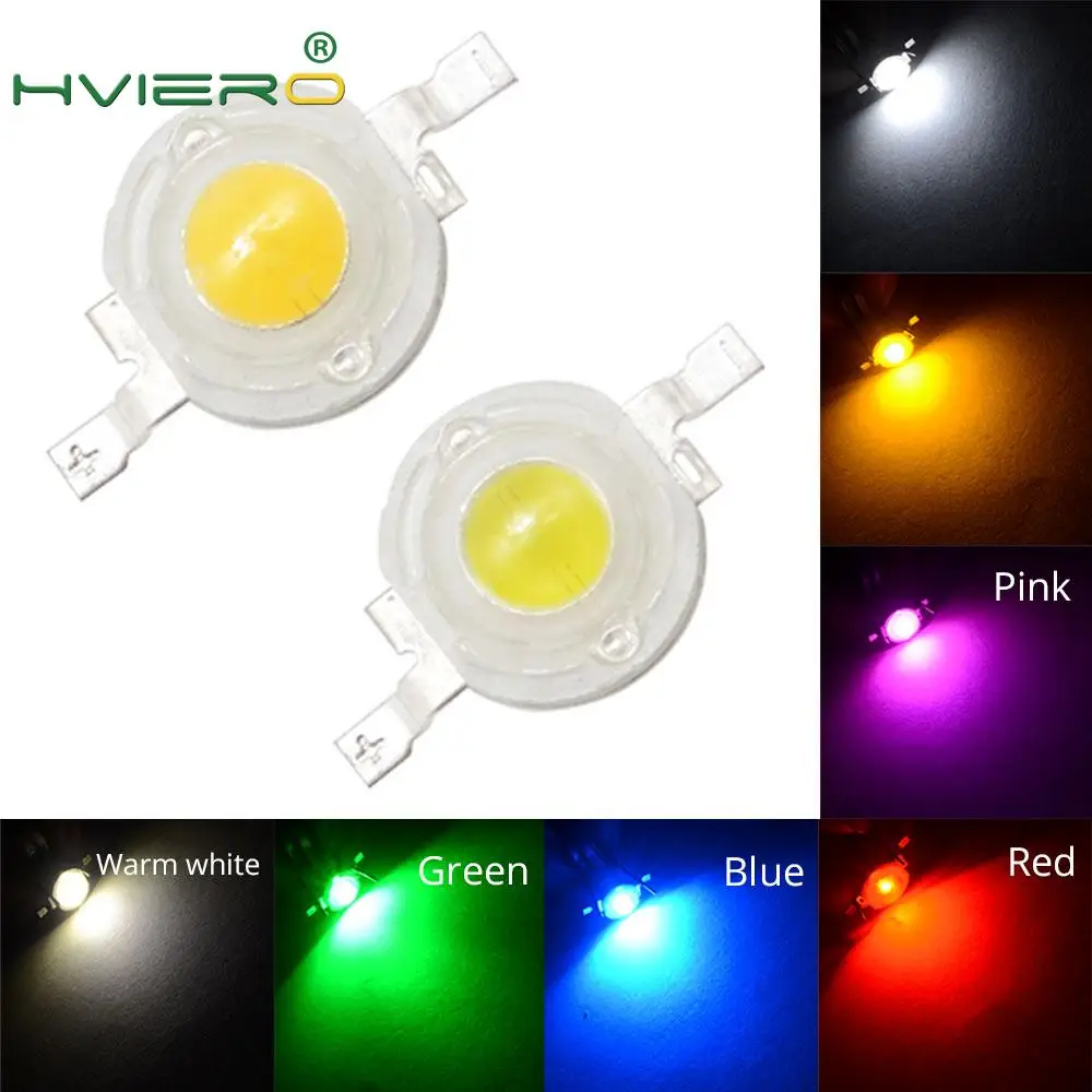 

10pcs 1W High Power LED Chip Lamp Bulbs 110-120LM Chip Beads Lines Emitter Diode Lamp White Red Green Blue Yellow DIY Led Light
