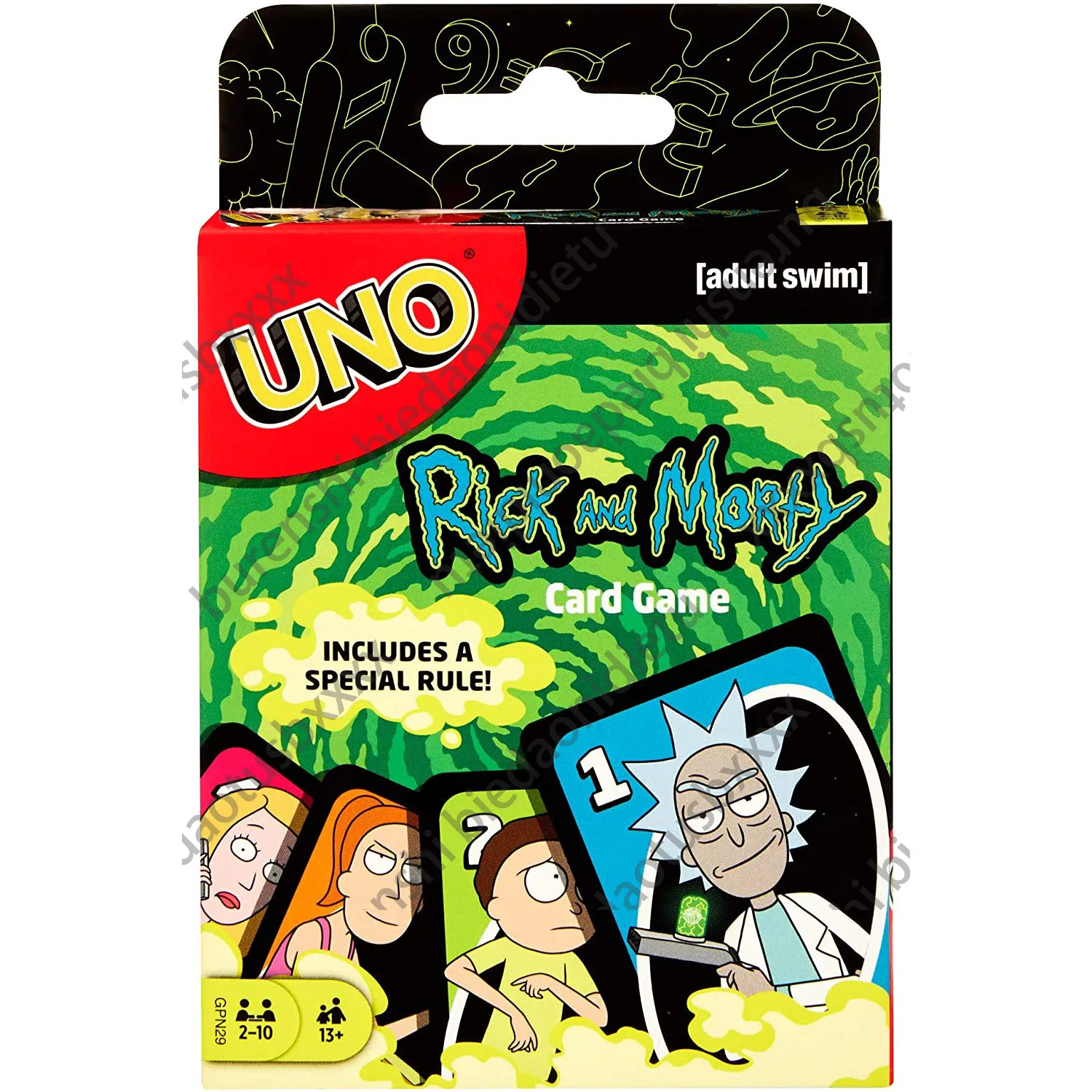 

Mattel Uno: Rick and Morty Entertainment Board Uno Games Fun Poker Playing Cards Gift Box Uno Card Game Toy Gift