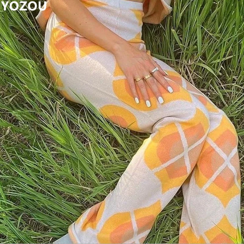 Осень 2020 Винтажный стиль Трикотажные трикотажные эластичные с высокой талией