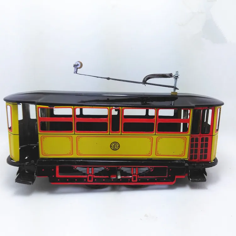 

[Funny] Adult Collection Retro Wind up toy Metal Tin The trolley toy Mechanical toy Clockwork toy figures model kids gift