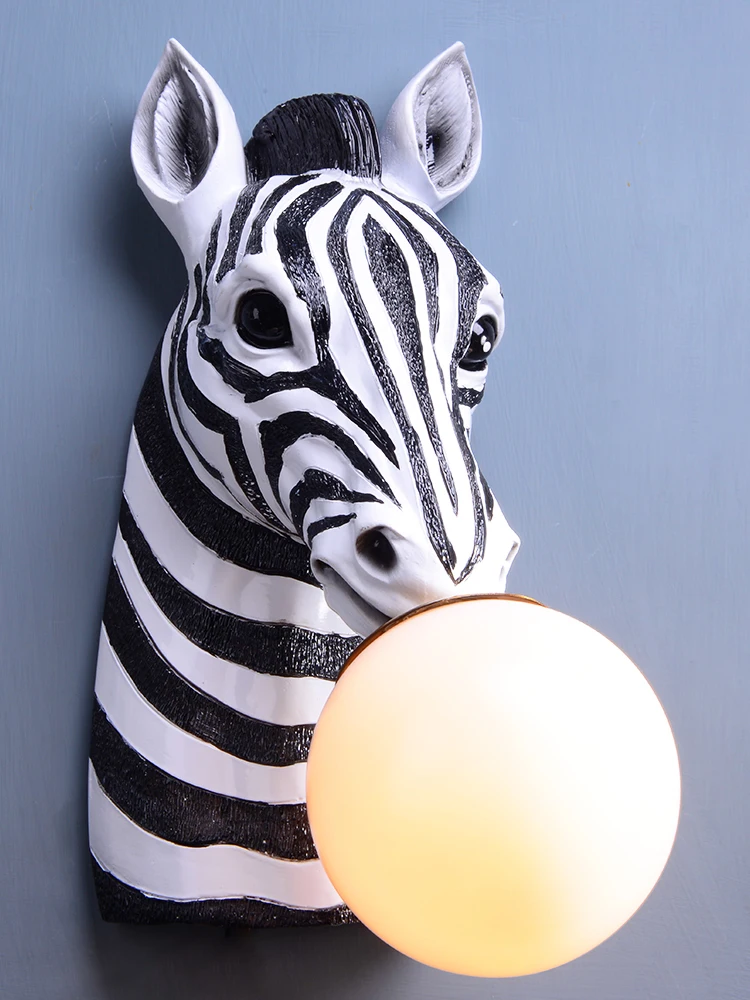 

zq Cartoon Zebra Wall Lamp Living Room Sofa TV Background Wall Decoration Wall Lamps