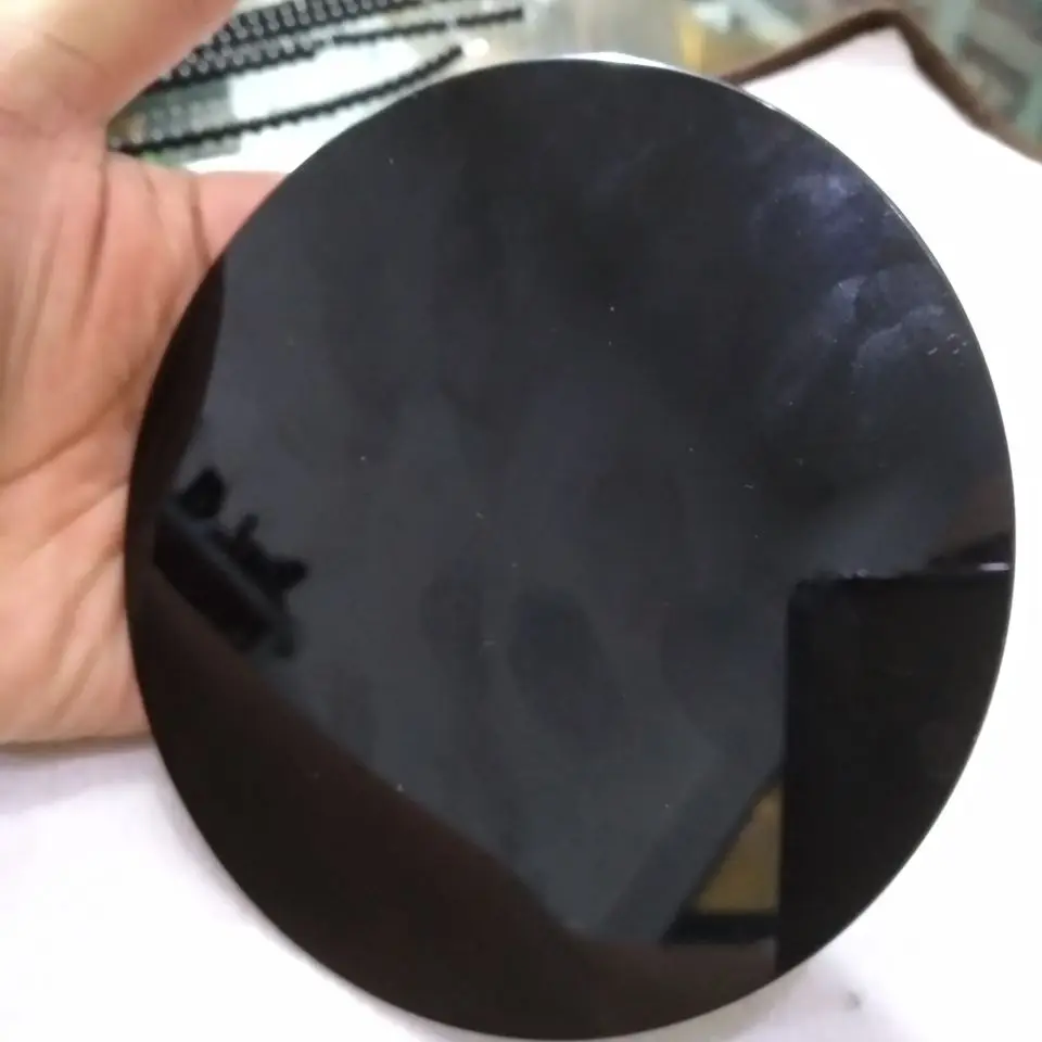 

Obsidian Smoking Mirror Stone Disc Tezcatlipoca Mexico Aztec Maya