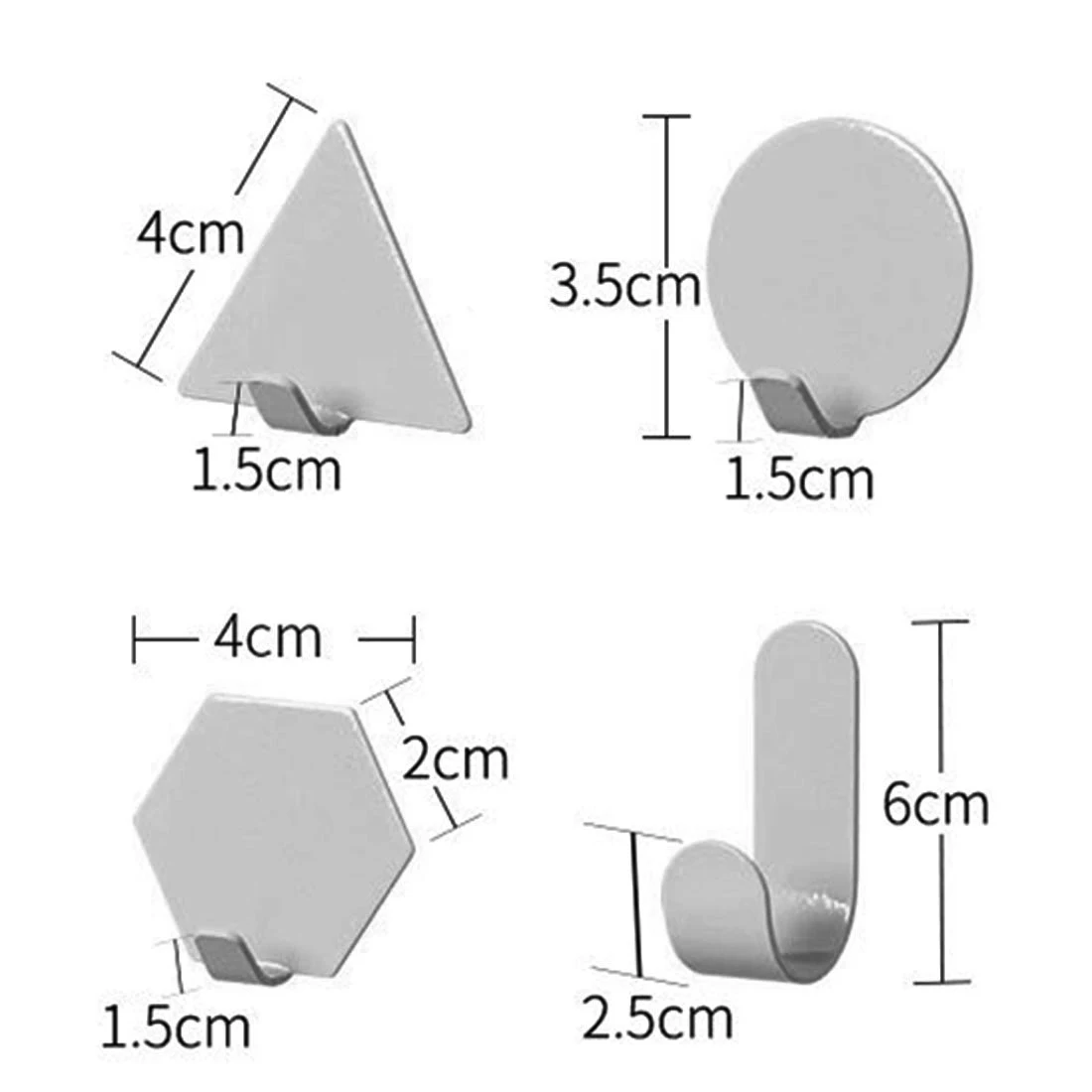 

4pcs/set Geometric Wall Hook Nordic Key Hook Holder Self-adhesive Coat Hanger Rack Kitchen Bathroom Organizer Home Decoration