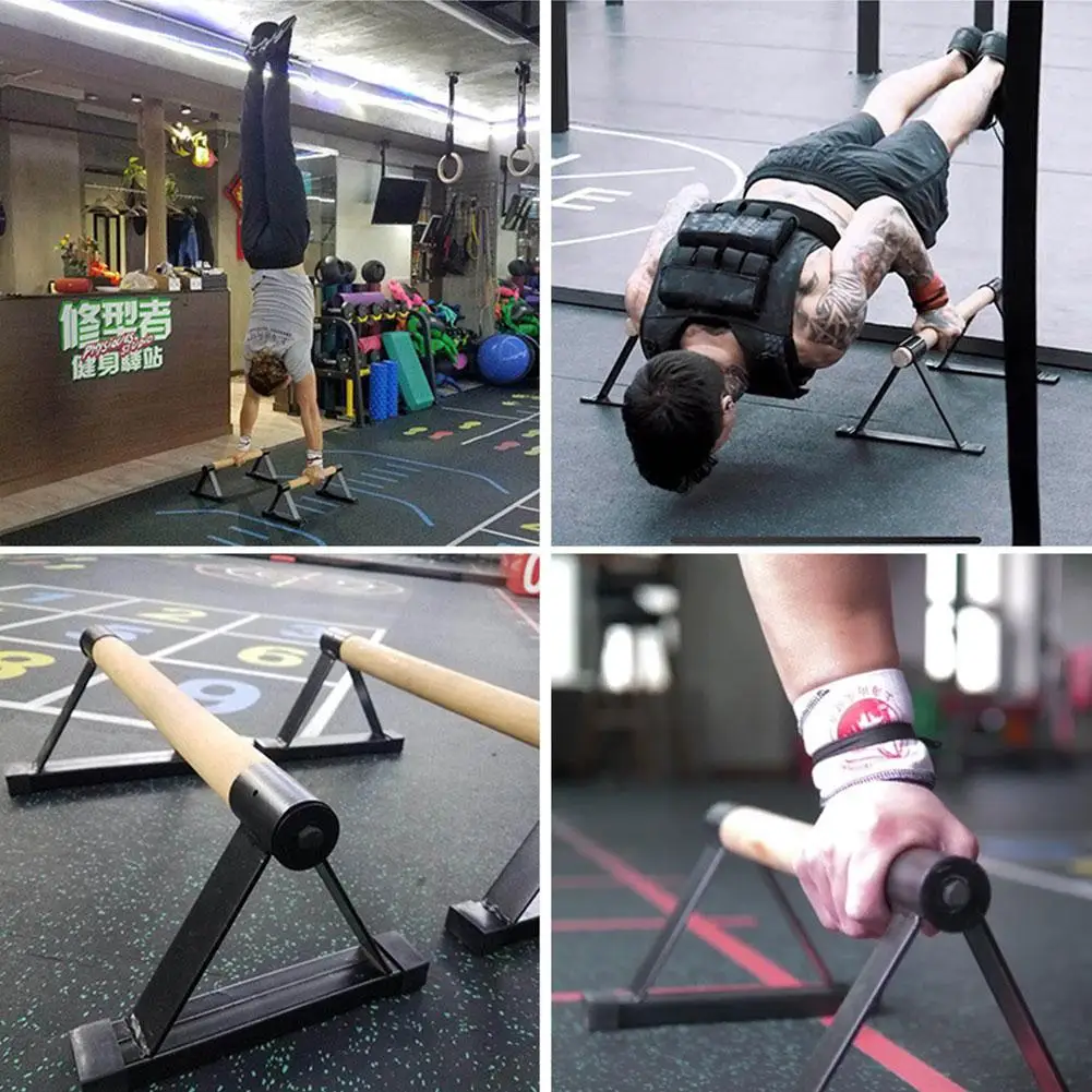 Wood Parallettes Set Stretch Stand Calisthenics Handstand Fitness Equipment for Men Women | Спорт и развлечения
