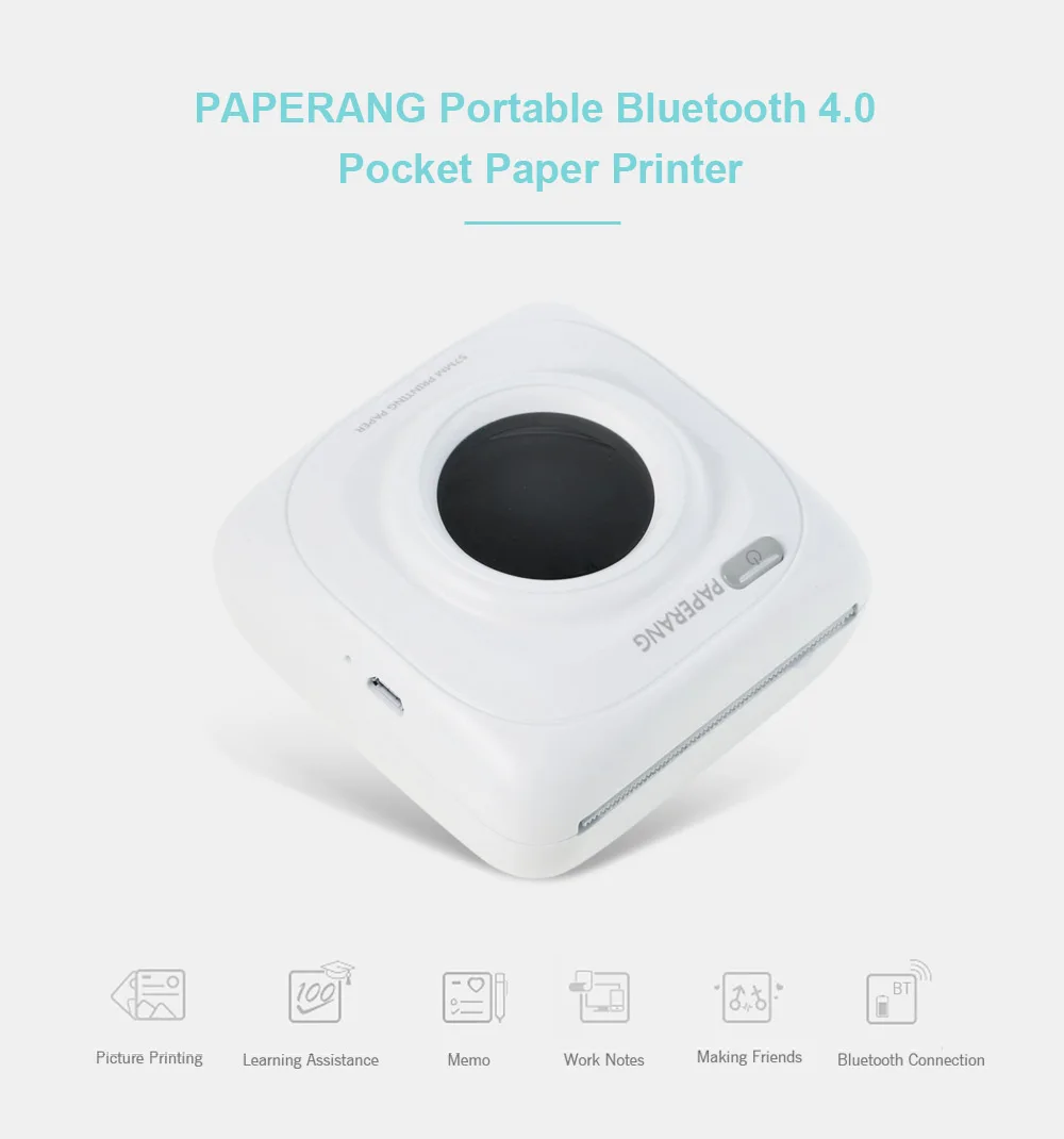 PAPERANG P1 портативный Bluetooth 4,0 принтер термальный фото телефон беспроводное соединение мини карманные принтеры для IOS Android jepod