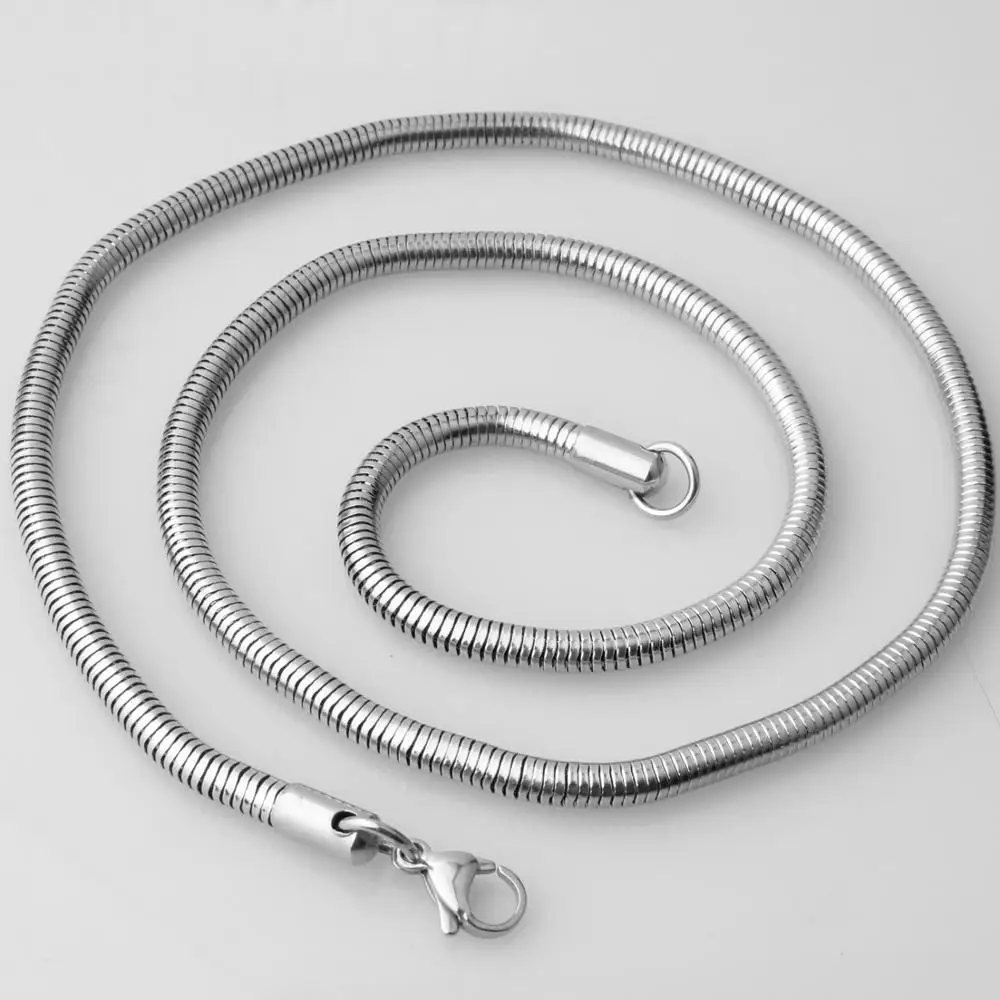 Новый дизайн 4 2 мм широкая змея елочка цепочка ожерелье из нержавеющей стали