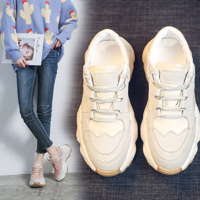 

Color matching old shoes 2020 spring and autumn sports casual shoes spring female wild new round head shoes Z627