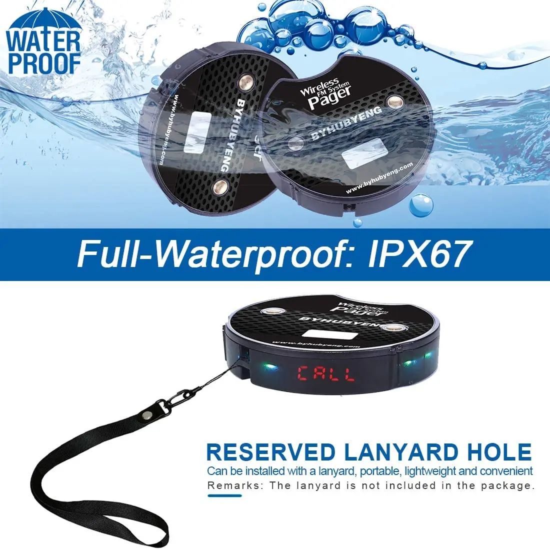 Гостевой пейджер BYHUBYENG система вызова официанта в ресторане клавиатура для база