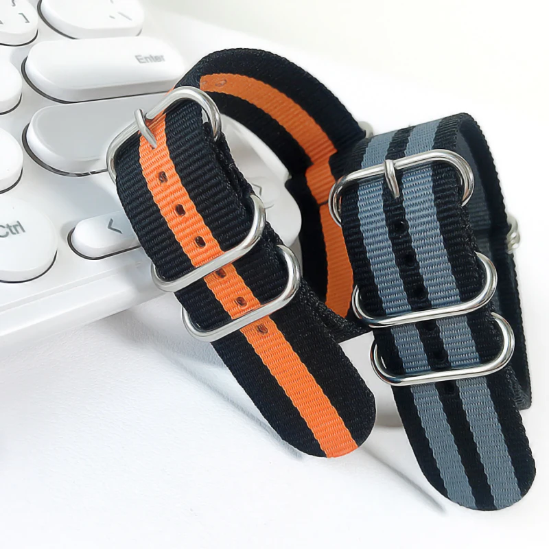 Ремешок спортивный из нейлоновой ткани для наручных часов цветной Радужный