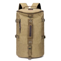backpack men bucket backpack canvas large capacity shoulder man outdoor travel bag bags luggage male rucksack mountaineering new