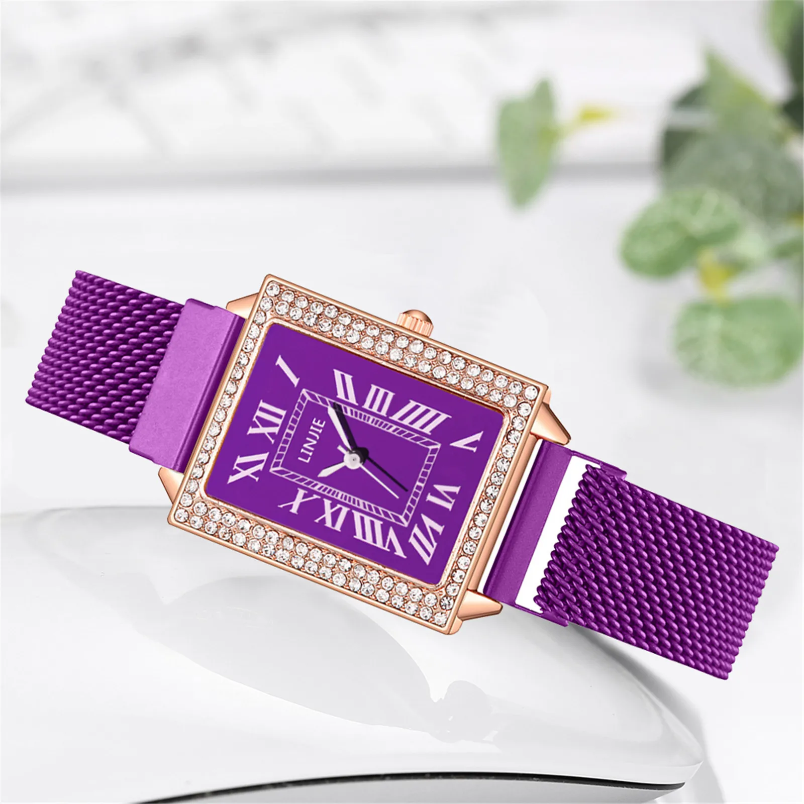 

LINJIE Ladies Fashion Quartz Watch Stainless Steel Strap Watch Analog Gift Watch reloj relogio montre reloj mujer