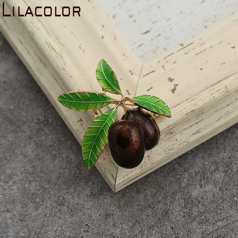 

Lilacolor Ripe Fruit Brooch Pin For Men Women Suit Coat Fashion Retro Vintage Metal Jewelry Accessories