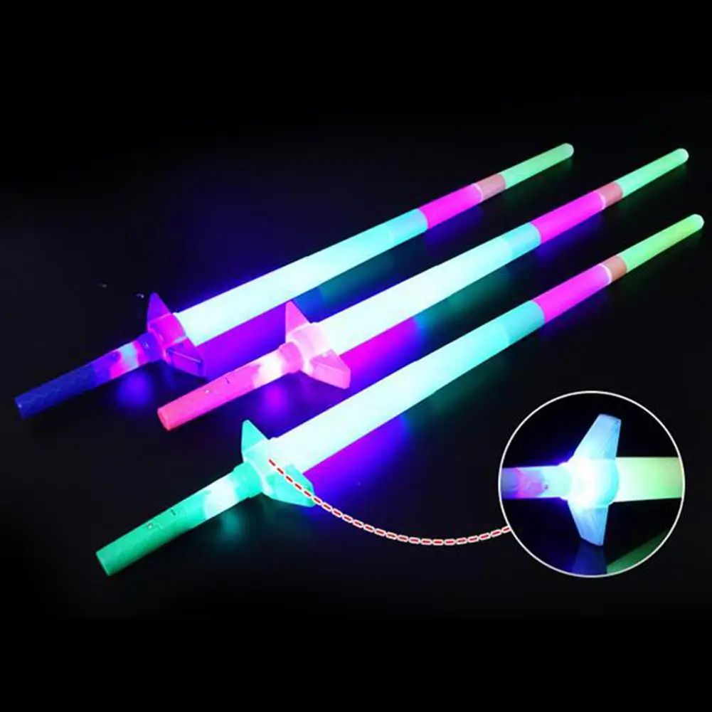 

1 PC LED Glow Stick 4 Section Extendable LED Glow Sword Kids Toy Flashing Stick Concert For Party games concert Supplies Props