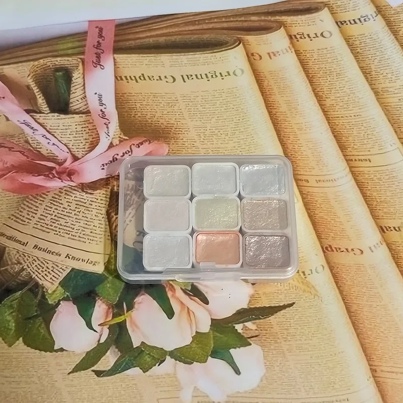 Handmade Golden Solid Watercolor Set Acuarelas Palette Painting Nail Art Supplies | Water Color