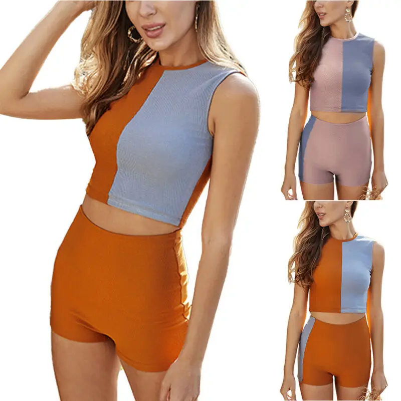 Женский раздельный купальник с высокой талией Раздельный в стиле пэчворк