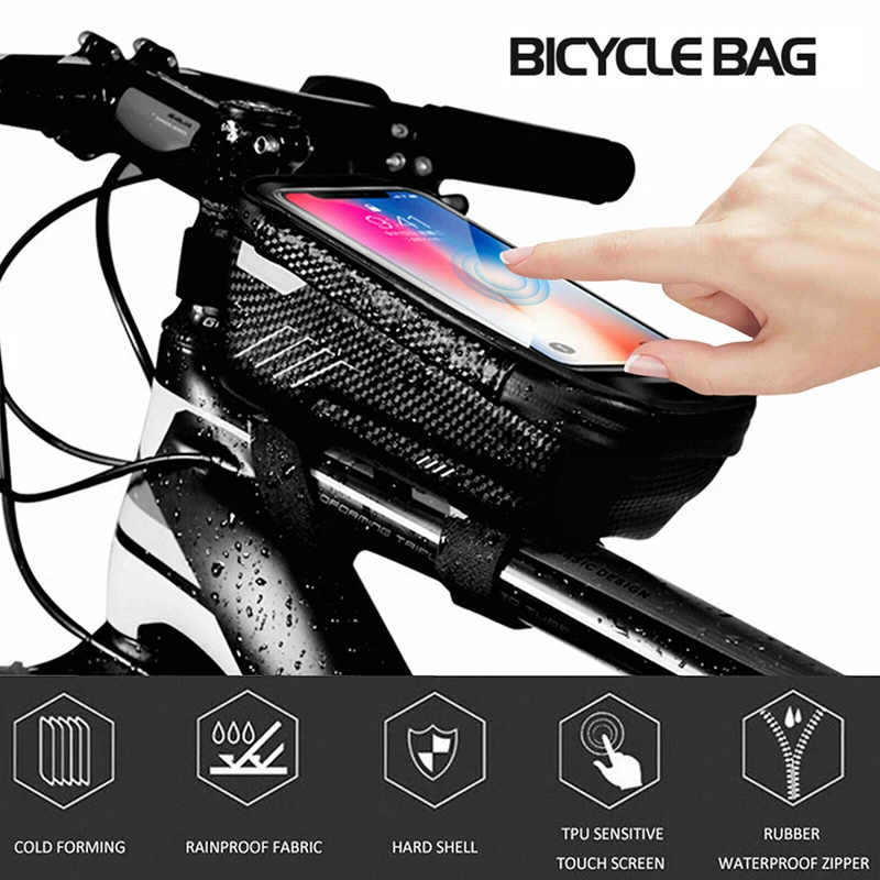 

Bicycle Cycling Front Top Tube Frame Bag Mountain Bike Waterproof Phone Holder Case DJA99