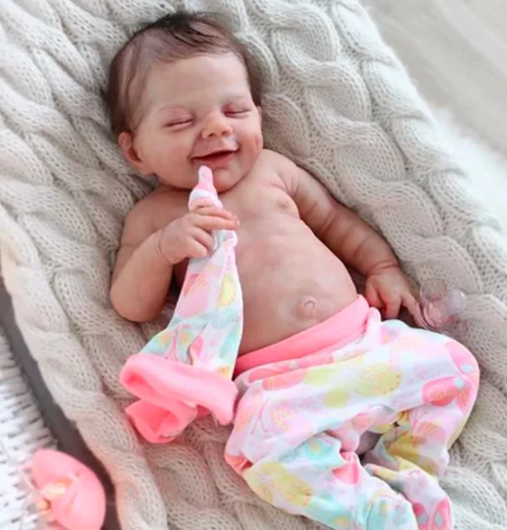 18 Inch Dimples Reborn Baby Doll Novice Mother Newborn Silicone Reality |