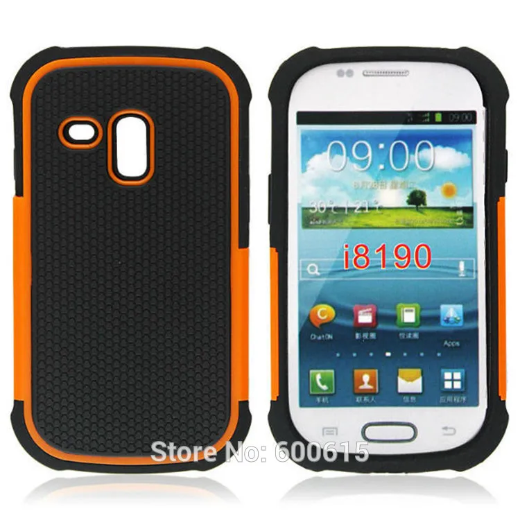 Зернистый пластиковый чехол Amor для samsung Galaxy S3 mini i8190 Противоударная задняя крышка - Цвет: Оранжевый