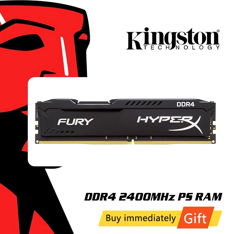 Оперативная память Kingston HyperX FURY для настольных игр 4 ГБ 8 16 DDR4 2400 МГц CL15 DIMM 288