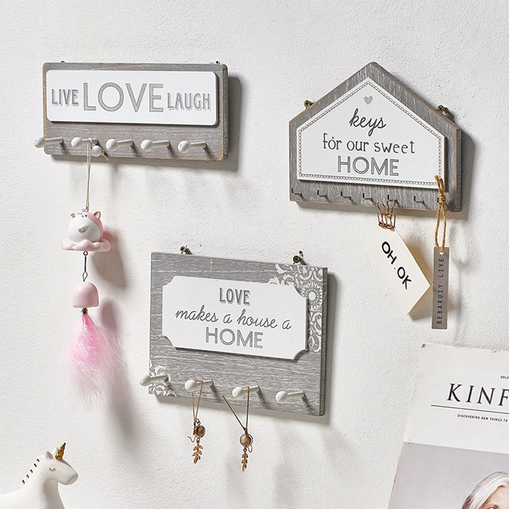 Настенная деревянная вешалка для ключей винтажный крючок пальто прихожей дома