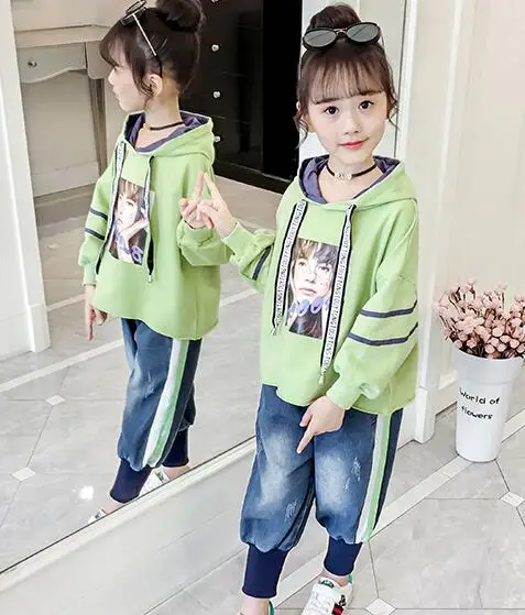 Осенняя одежда для девочек Новинка 2019 года красный костюм в западном стиле