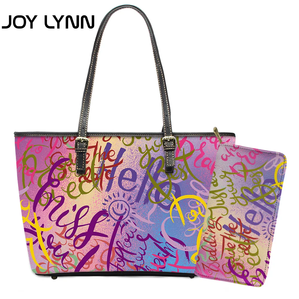 

Радость Линн модные женские туфли с принтом «граффити»; Сумки с кошелек сумка через плечо из искусственной кожи кошелек 2 предмета в комплек...