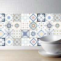 retro morocco tile stickers kitchen pvc waterproof wall stickers bathroom self adhesive diy wall decals mediterranean