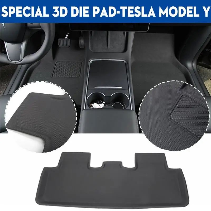 

2021 автомобильные коврики для Tesla Model Y XPE TPR, черный коврик для ног, 3 шт., противоскользящие модифицированные напольные коврики для салона авто...