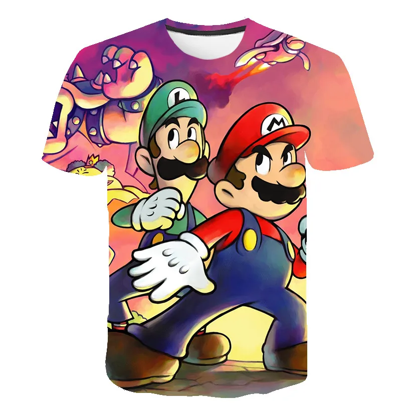 

Cool Summer Cartoon Super Mario Sonic 3D Design T-shirt Kids Summer T Shirt Boys Girls Tshirt Casual Top Tee Clothing 2021 new