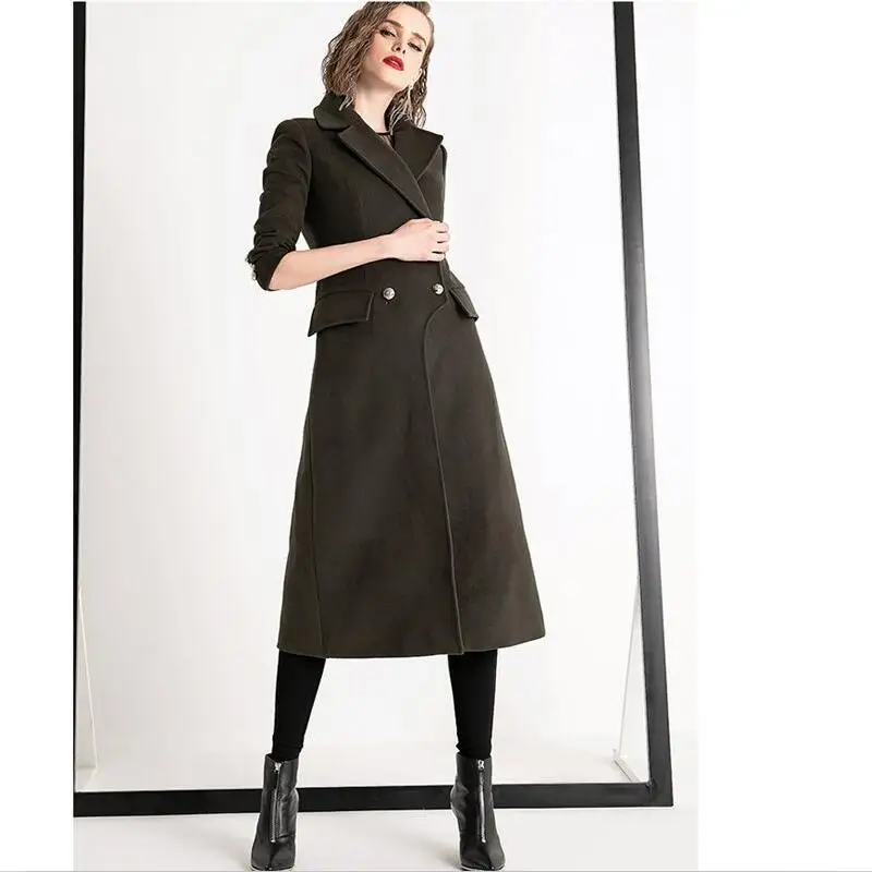 

Winter Woolen Jacket Women Coats 2023 New Winter Woolen Coat Women Clothing Long Slim Thick Warm Parka Female Jackets Army Green