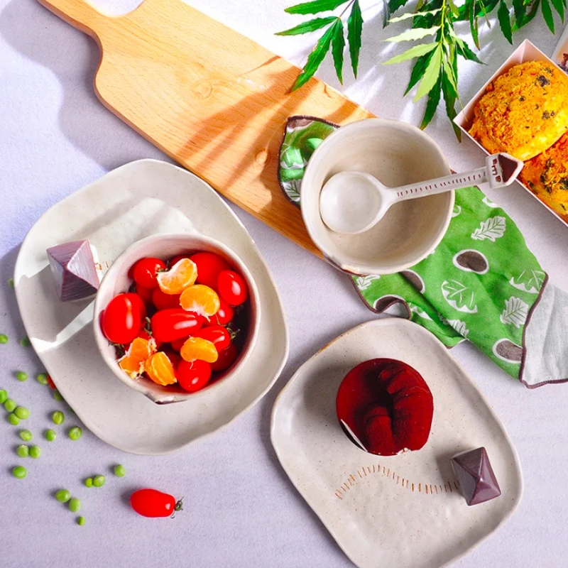 Набор мультяшных обеденных тарелок керамические кухонные тарелки набор посуды