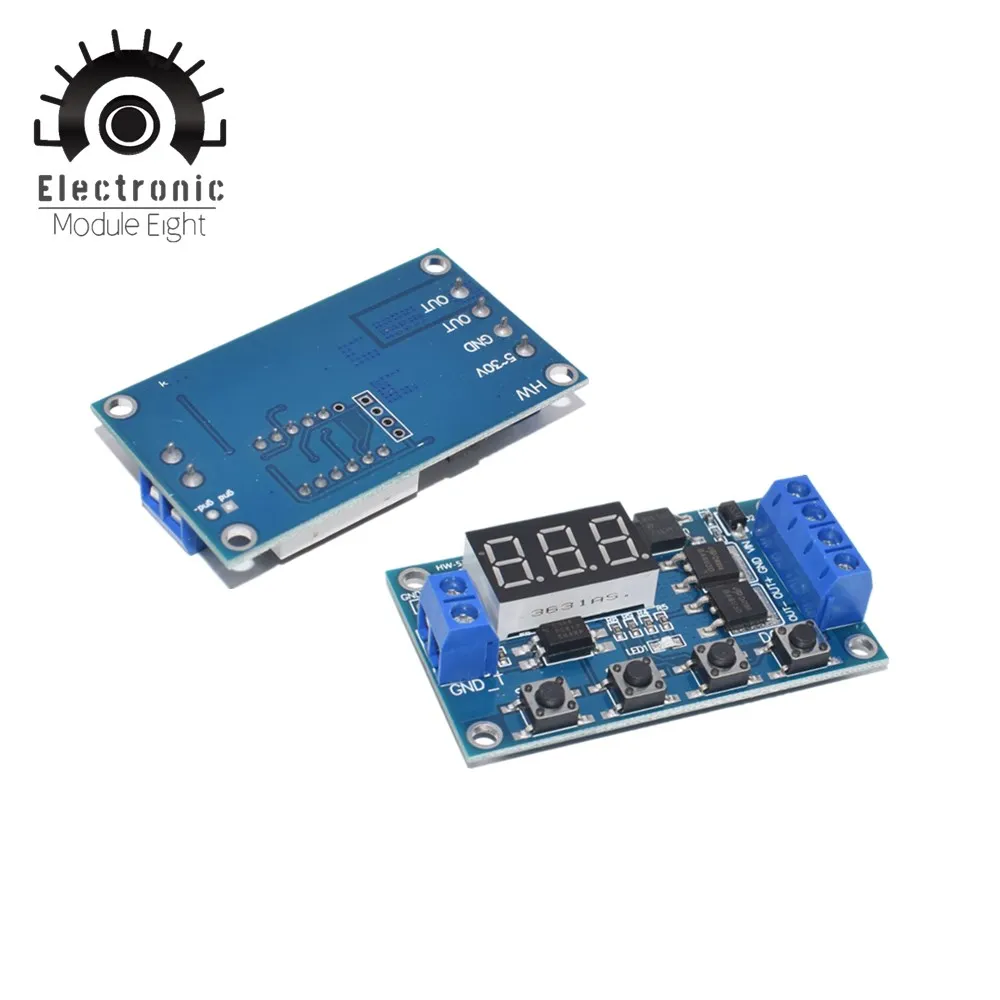 DC 12V 24V двойной МОП трубка светодиодный цифровой реле задержки времени цикл