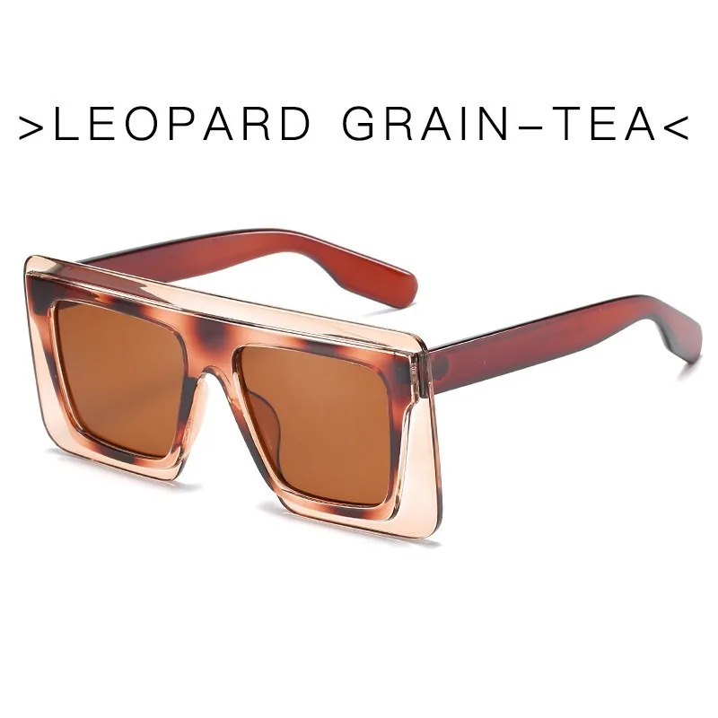 

HUHAITANGNew Square Big Frame Fashion Sunglasses Female European and American Cool Dual-Color Patchwork Sunglasses