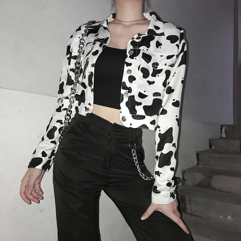 Женская укороченная куртка короткая уличная с цветным блочным принтом каваи