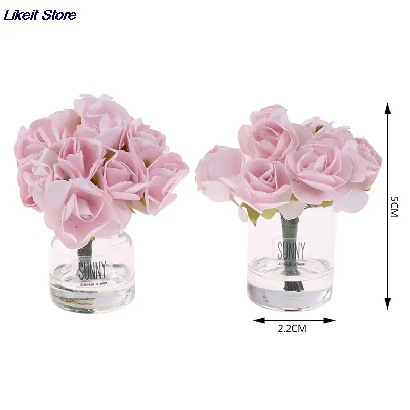 1 шт. миниатюрная ваза для кукольного домика цветов жасмин стеклянный высушенный