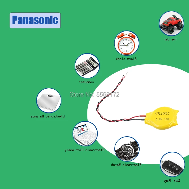 15 шт. оригинальный аккумулятор Panasonic CR2025 3 в с кнопкой и вилкой материнская плата