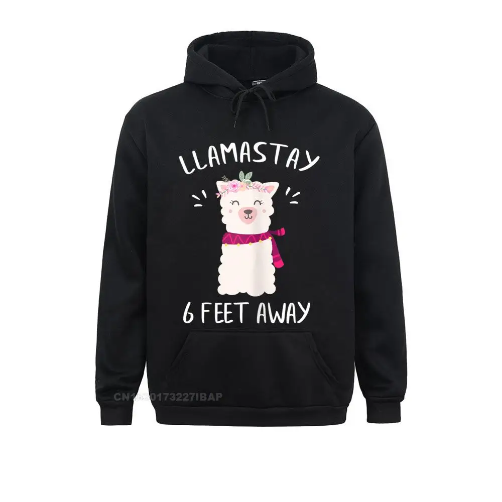 Llamastay 6 Feet Away Funny Llama Social Distancing Hoodie Men Cheap Party Hoodies Thanksgiving Sweatshirts Birth Clothes