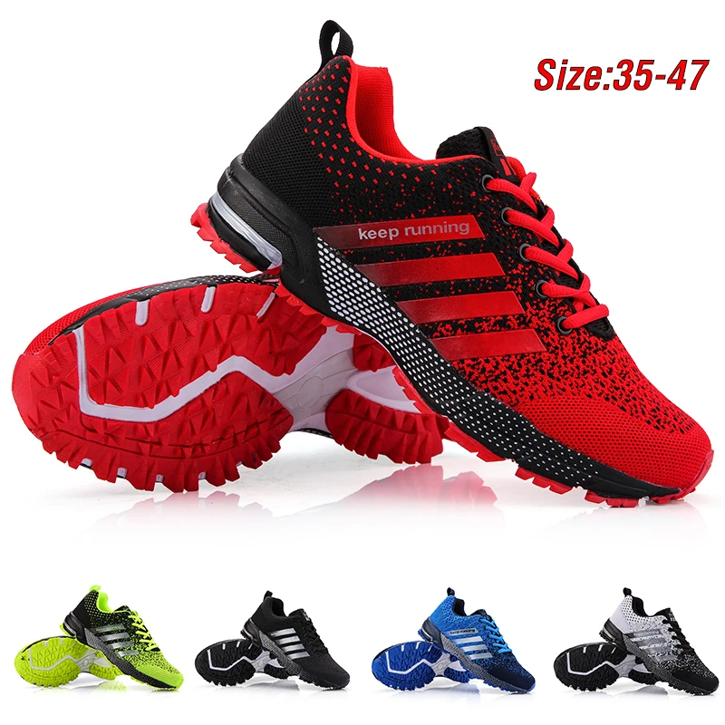 

Men's Running Shoes Plus Size 47 Breathable Man Sports Sneakers Lace Up Comfort Casual Walking Shoes Athletic Training Footwear