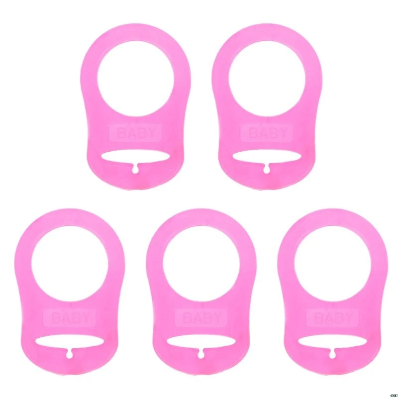

NEW 5Pcs Multi Colors Silicone Baby Dummy Pacifier Holder Clip Adapter for MAM Rings