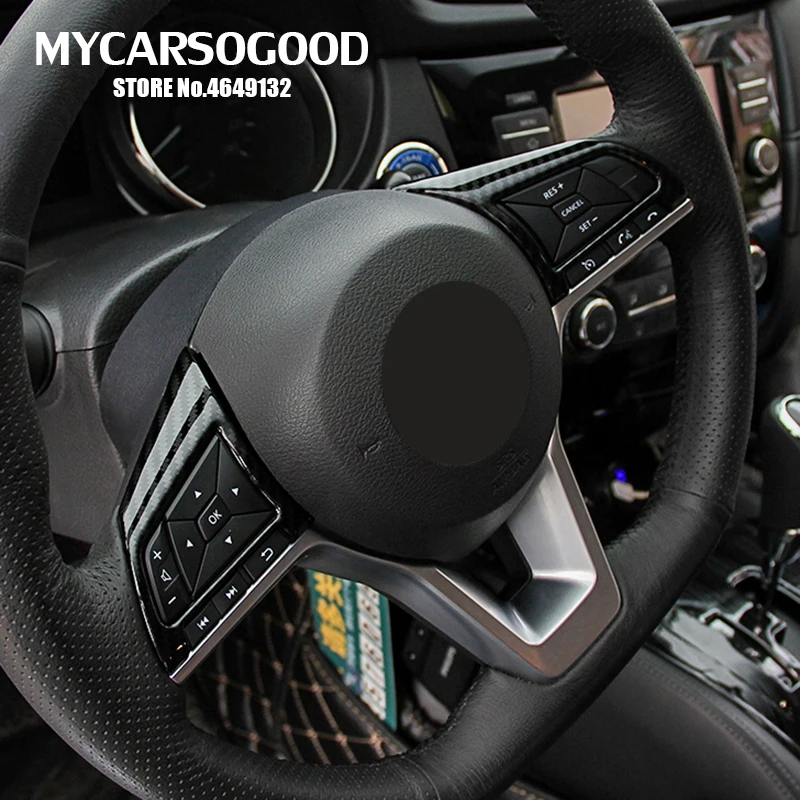 

For Nissan Leaf 2017 2018 Car styling Auto Accessories ABS Chrome Car Steering wheel Button frame Cover Trim