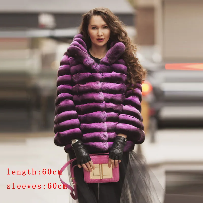 TOPFUR New Natural Real Rex Rabbit Fur Coat Women Winter Luxury Long Jacket 2021 Thick Warm Fashion Chinchilla Fur Coats Female