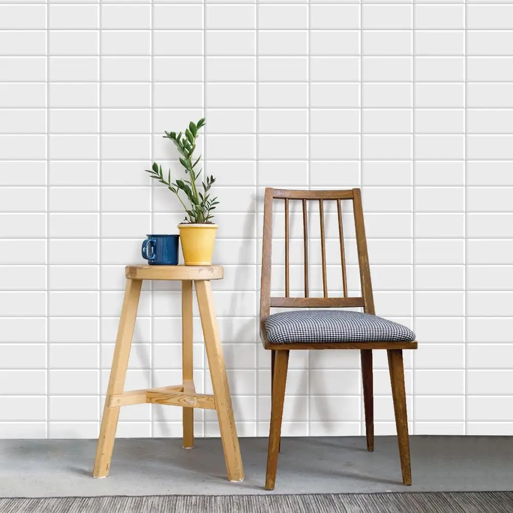 

Плитка для кухонного заднего брызга, белая кирпичная плитка для метро для кухни, ванной комнаты, 10 штук, 12 дюймов x 12 дюймов