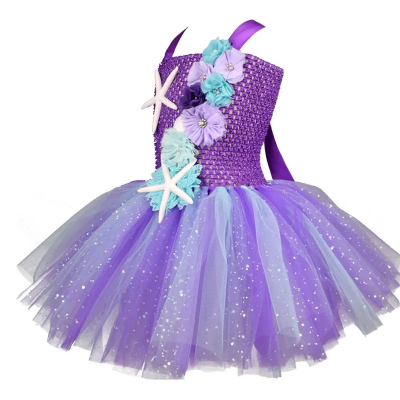 Детский Костюм Русалки для детей платье-пачка с цветами радуги и леденца платья