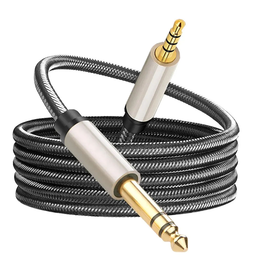

3.5/6.35mm to 6.35mm Adapter Aux Cable for Mixer Amplifier CD Player Speaker Gold Plated 3.5/6.35 Jack to Jack Male Audio Cable