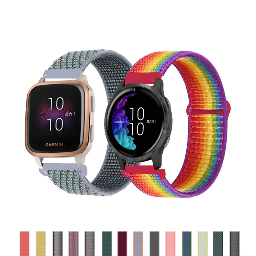 

Спортивный нейлоновый ремешок на запястье для Garmin CAME SQ, ремешок для Forerunner 245 645 Vivoactive 3, тренировочный музыкальный ремешок, петля 20 мм 22 мм