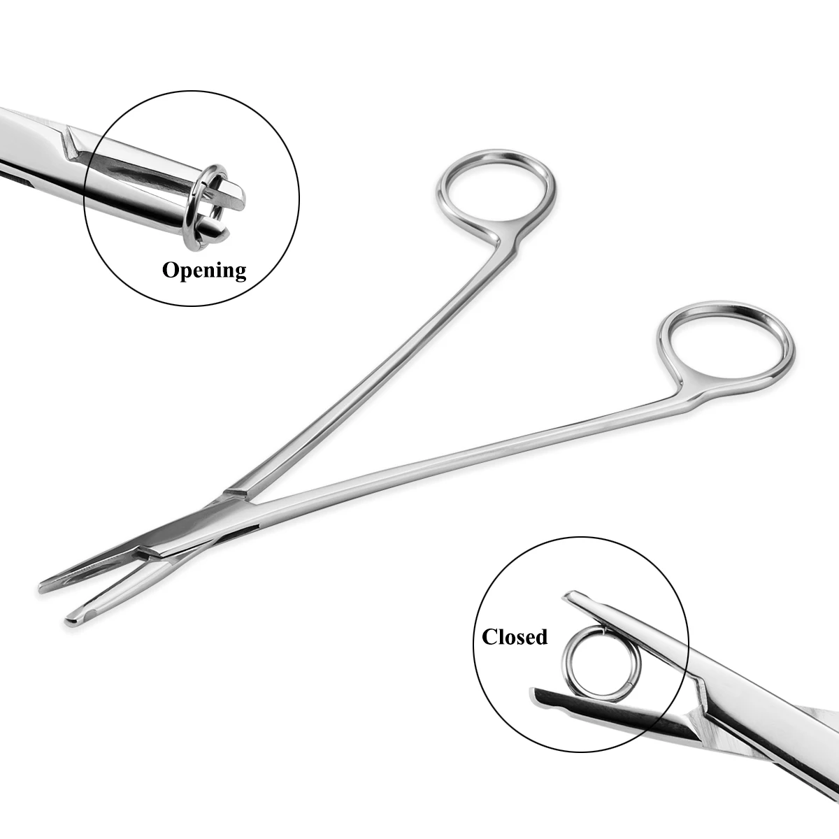 

1pc Surgical Steel Nose Septum Ring Forcep Hinged Clamp Opening Closing Jewelry Tweezer Kit Professional Piercing Tool Pliers